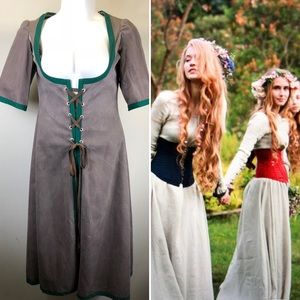 Vintage Renaissance Celtic Corset dress Costume XL